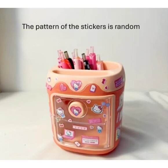 Hello Kitty Pen Holder Desk Organizer Makeup Brush Storage Box Cute Gift Decor - Picture 1 of 3